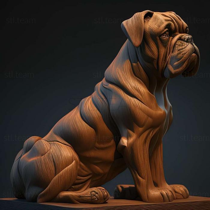 3D model German boxer dog (STL)